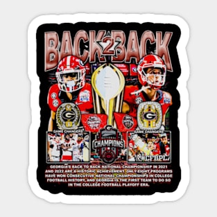 Georgia National Champs 2021-2022 Back 2 Back Sticker